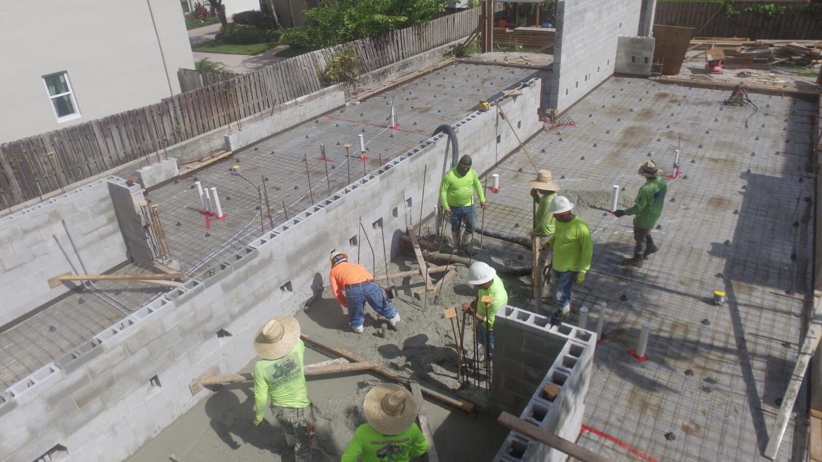 Concrete placement by the Luis and Luigi crew
